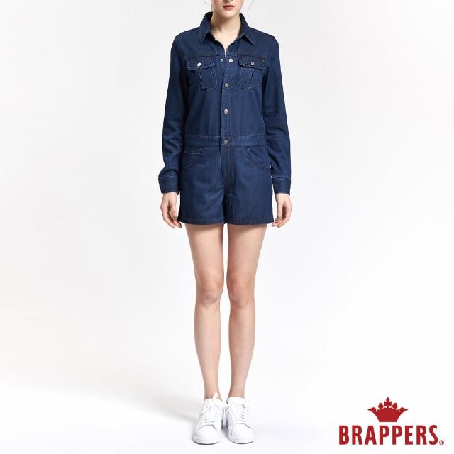 BRAPPERS【BRAPPERS】女款 Boy Friend 系列-長袖連身短褲(藍)