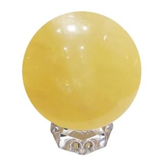 【十方佛教文物】黃冰晶4.72公分附座(平安財運順利)