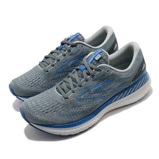 【BROOKS】慢跑鞋Glycerin GTS 19 2E 寬楦男鞋 路跑 緩震 DNA科技 透氣 健身 球鞋 灰 藍(1103572E095)