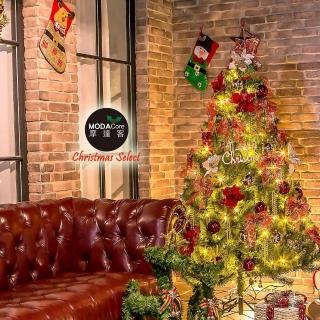 【摩達客】耶誕6尺/6呎-高規特豪華版綠聖誕樹(含絕美聖誕花蝴蝶結系配件/含燈*2/附控制器/本島免運費)