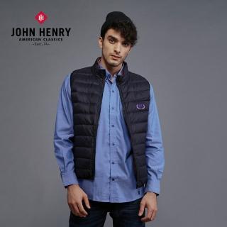 【JOHN HENRY】雙面兩穿立領羽絨背心-黑