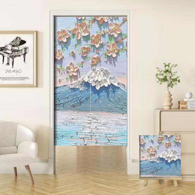 【嵐楓居家】富貴吉祥系列長門簾風水簾(85cm*180cm日式門簾/門簾/風水簾/長門簾/免打孔穿桿門簾/開運門簾)