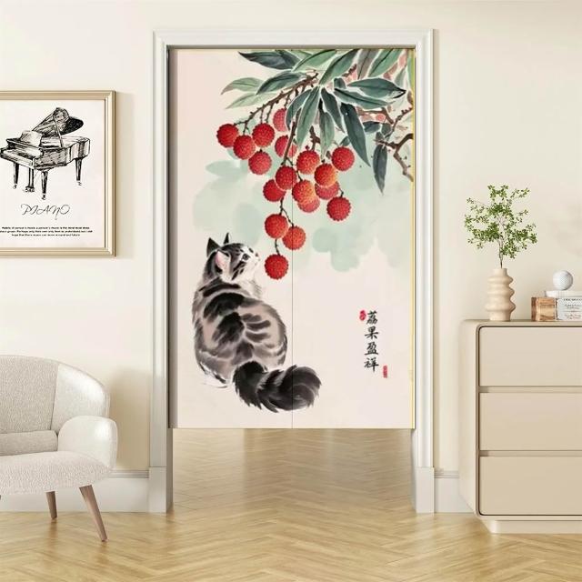 【嵐楓居家】富貴吉祥系列長門簾風水簾(85cm*180cm日式門簾/門簾/風水簾/長門簾/免打孔穿桿門簾/開運門簾)