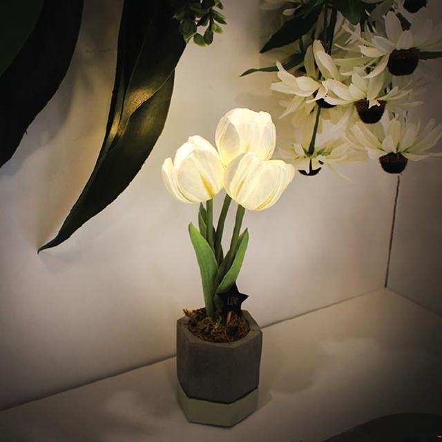 Via K Studio 鬱金香小盆栽led 仿真花夜燈 交換禮物聖誕禮物小夜燈仿真花不凋花 優惠推薦 餐具 廚具 保溫瓶 痞客邦