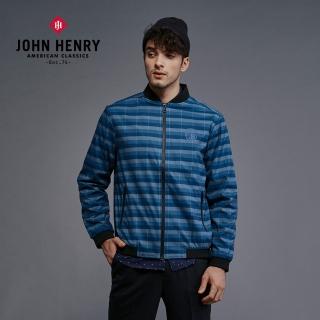 【JOHN HENRY】條紋風衣型夾克-藍