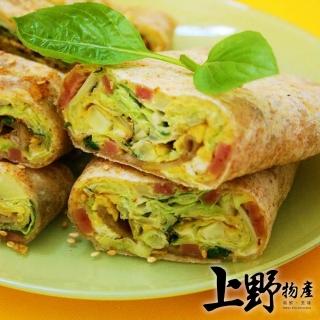 【上野物產】台灣營養素食全麥蛋餅皮 x10包(1800g±10%/30片/包 素食 低卡 早餐)