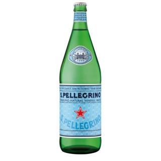 【S.Pellegrino 聖沛黎洛】天然氣泡礦泉水玻璃瓶裝1000mlx12入/箱(進口氣泡水/官方直營)