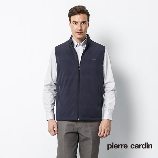 【pierre cardin 皮爾卡登】男裝 都市休閒印花雙面穿背心-深藍(5205361-38)