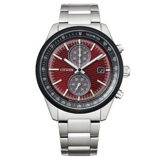【CITIZEN 星辰】東京紅限量版 計時碼錶鋼帶腕錶-41mm(CA7034-96W)