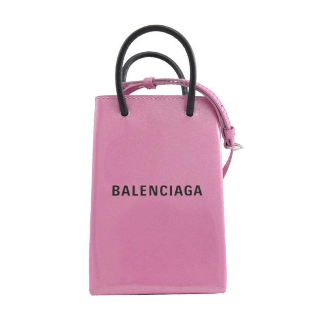 Balenciaga 巴黎世家【Balenciaga 巴黎世家】經典品牌LOGO二用迷你手機袋 紙袋包(粉)