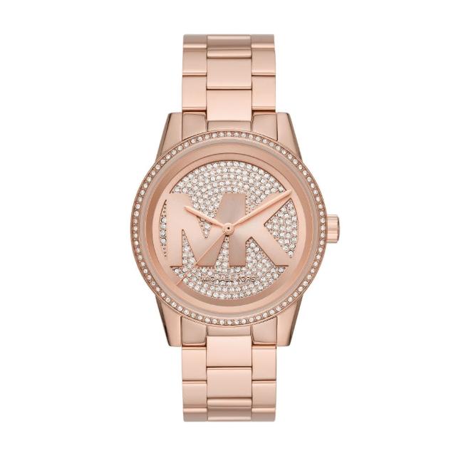 【Michael Kors】經典滿鑽MK玫瑰金腕錶(MK6863)