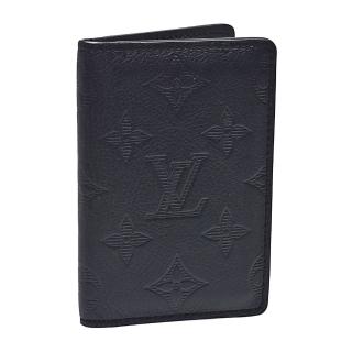 【Louis Vuitton 路易威登】M62899經典Monogram Shadow小牛皮交叉式萬用卡夾(黑)