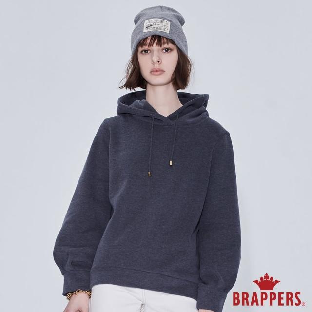 【BRAPPERS】女款 後拉鍊開衩造型帽T(深灰)