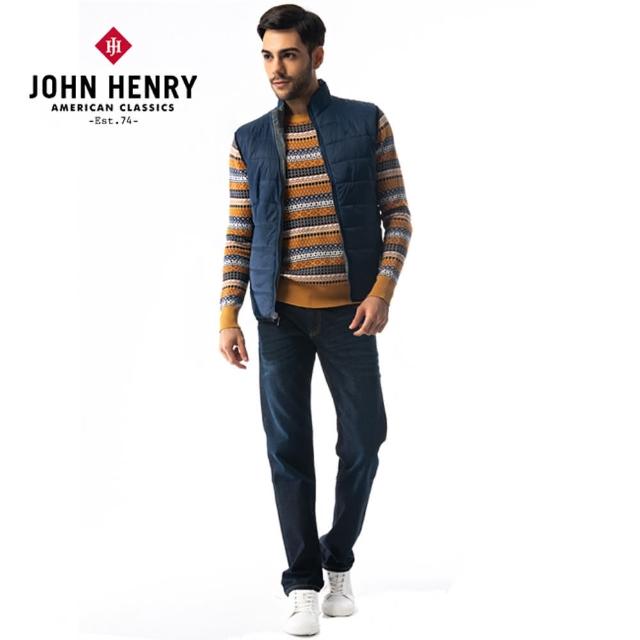 JOHN HENRY【JOHN HENRY】雙面配色正反穿背心外套-藍