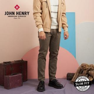 【JOHN HENRY】舒適彈性修身長褲-棕