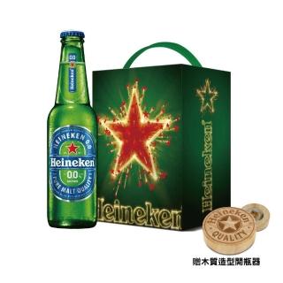 威力專屬賣場!!【Heineken 海尼根】海尼根0.0零酒精 限量中秋星禮盒 330ml玻璃瓶裝 6入(無酒精)