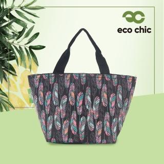 【英國ECO】時尚保冷袋-黑羽毛(100%再生環保纖維布料)