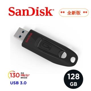 【SanDisk 晟碟】[全新版] 128GB Ultra 隱藏式USB3.0接埠 高速130MB/秒 隨身碟(USB 3.0 高速隨身碟)