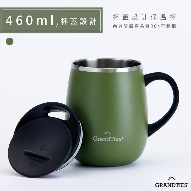 【美國GrandTies】滑蓋式460ML真空不鏽鋼保溫杯/馬克杯黑/白/藍/紅-保冷/保溫(交換禮物首選)