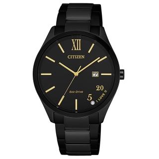 【CITIZEN 星辰】LADYS 黑色鋼帶經典520字標錶34.5mm(EW2457-85E)