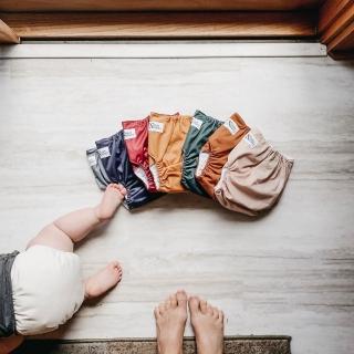 【Nora’s Nursery】美國口袋式布尿布7件組大地色系(環保布尿布 可水洗可重複用 附尿墊送收納袋)