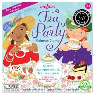 【美國 eeBoo 桌遊】Tea Party Game(下午茶桌遊兩款 獨家小碎花桌布/藍底白點桌布)