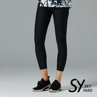 【SKY YARD】女款健身瑜珈內搭褲運動緊身褲(黑色)
