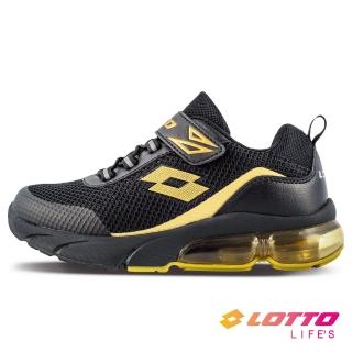 【LOTTO】運動鞋 兒童鞋  Shiny 閃耀氣墊跑鞋(黑/金-LT1AKR3070)