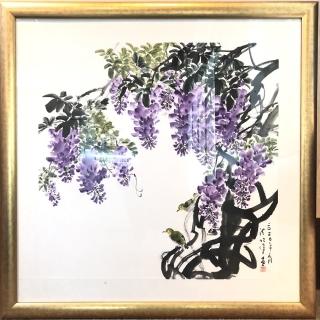 【創藝工坊】庭園情趣 - 石斛蘭花(水墨 大尺寸名家水墨 手繪 居家擺設)