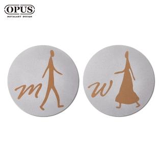 【OPUS 東齊金工】廁所標示牌-男女圓形套組/戶外WC洗手間指示牌(SB-mw-CS 邂逅_不鏽鋼)