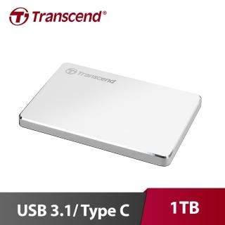 【Transcend 創見】1TB 2.5吋 Portable StoreJet 行動硬碟 Type-C(TS1TSJ25C3S/銀)