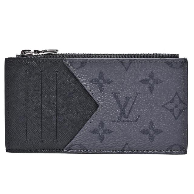 【Louis Vuitton 路易威登】M69533經典Eclipse帆布印花牛皮飾邊拉鍊卡夾/零錢包