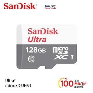 【SanDisk 晟碟】[全新版] Ultra 128GB microSDXC A1 記憶卡(100MB/s 原廠7年保固)