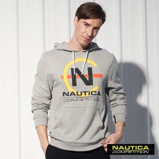 【NAUTICA】COMPETITION大LOGO連帽長袖T恤(灰色)