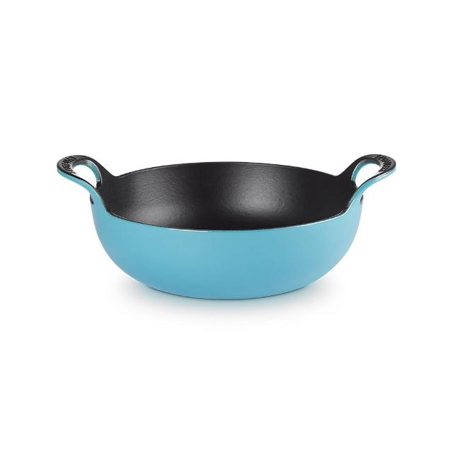 【Le Creuset】琺瑯鑄鐵鍋巴蒂鍋24cm(極光午夜藍/櫻桃紅/迷霧灰/土耳其藍  4色選1)