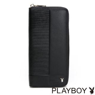 【PLAYBOY】ㄇ拉長夾 Stripe系列(黑色)