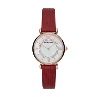【EMPORIO ARMANI】經典優雅皮帶腕錶32mm(AR11322)