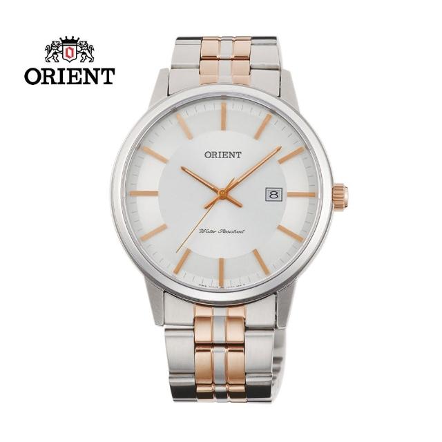 【ORIENT 東方錶】ORIENT 東方錶 PAIR系列 極簡藍寶石鏡面石英對錶 男生鋼帶款 - 40mm(FUNG8001W)