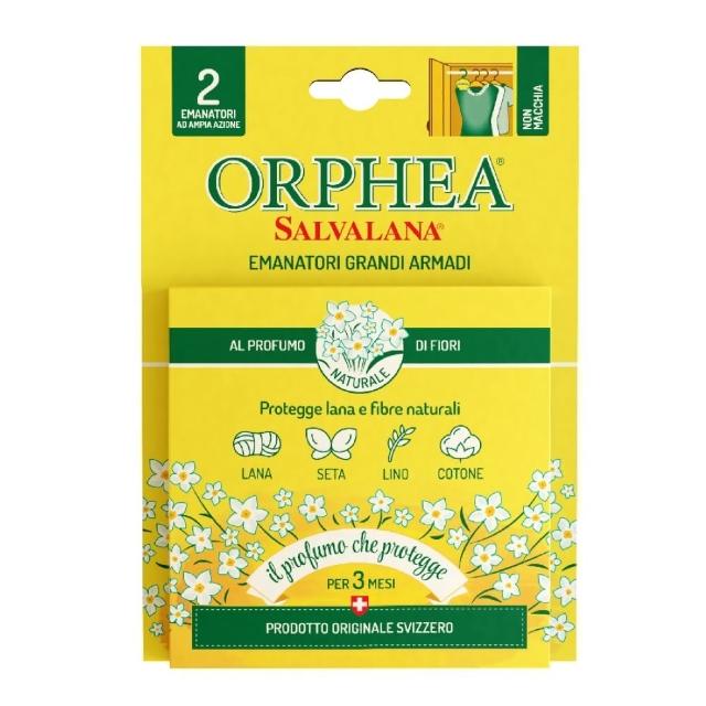 【義大利ORPHEA歐菲雅】掛耳式衣物保護吊片 2入/盒(經典花香/薰衣草/原木/佛手柑)