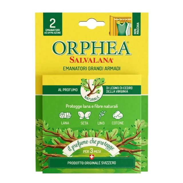 【義大利ORPHEA歐菲雅】掛耳式衣物保護吊片 2入/盒(經典花香/薰衣草/原木/佛手柑)