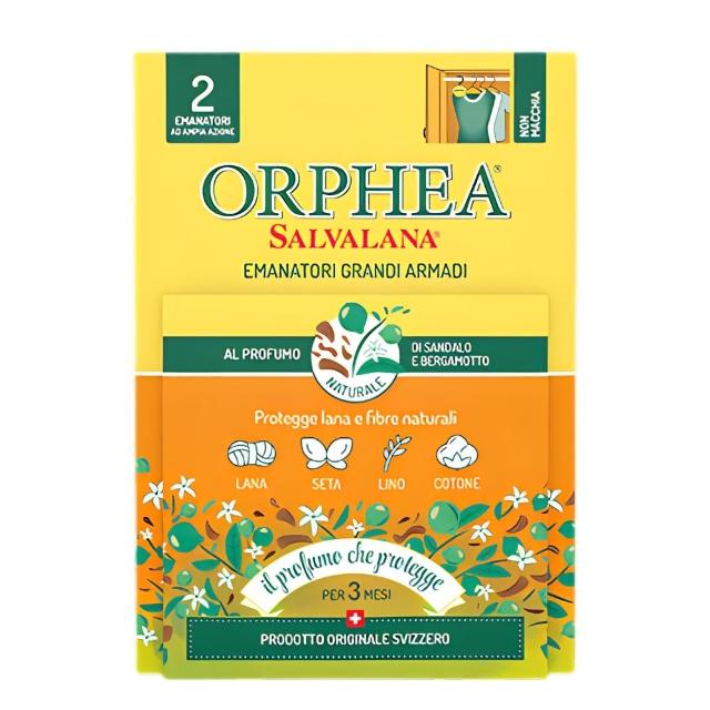 【義大利ORPHEA歐菲雅】掛耳式衣物保護吊片 2入/盒(經典花香/薰衣草/原木/佛手柑)