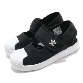 【adidas 愛迪達】涼鞋 Superstar 360 Sandal 童鞋 愛迪達 三葉草 魔鬼氈 貝殼頭 穿搭 黑 白(FV7586)