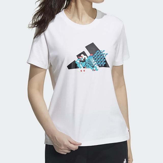 adidas 愛迪達【adidas 愛迪達】上衣 女款 短袖上衣 瑜珈 運動 慢跑 CNY TEE 白 GP0705