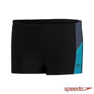 【SPEEDO】男孩 運動四角泳褲 Dive(黑/灰/藍)
