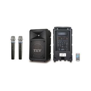 【TEV】雙頻無線移動式擴音機CD/USB/SD/BT/200w 含2手握麥克風(TA-680 CD-2)