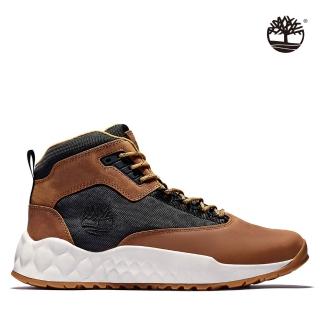 【Timberland】男款中階咖啡黑色GreenStride全粒面革中筒靴(A2DT9BA0)