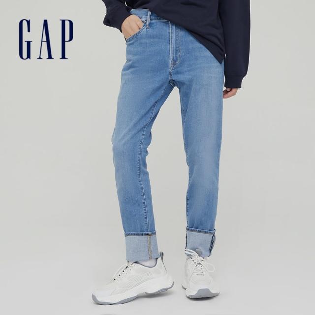 【GAP】男裝 時尚中腰修身款牛仔褲(742836-淺靛藍)