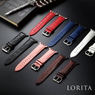 【LORITA】Apple Watch 皮革竹節鱷魚紋蘋果錶帶