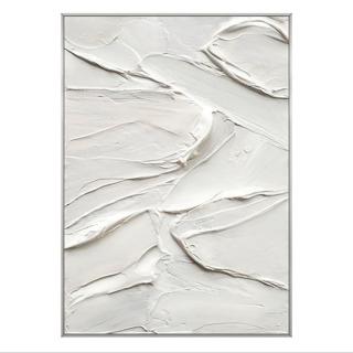 【JEN】現代簡約抽象立體純白手繪油畫50*70CM