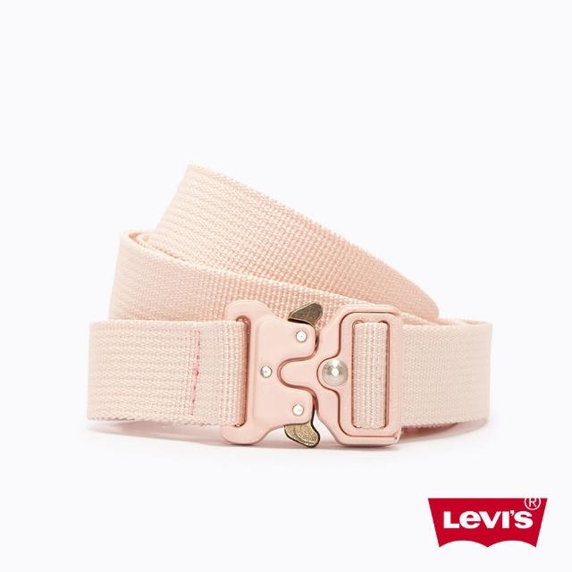 【LEVIS】女款 皮帶 / 潮流釦環設計 / 回收再造纖維 / 玫瑰粉-人氣新品